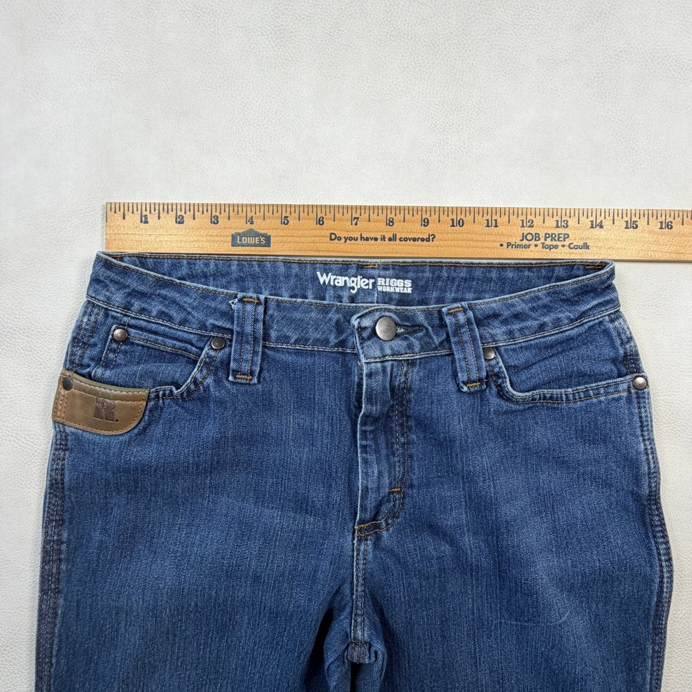 Wrangler Riggs Workwear Womens Bootcut Jeans Blue Medium Wash Size 4x30 - Picture 5 of 13